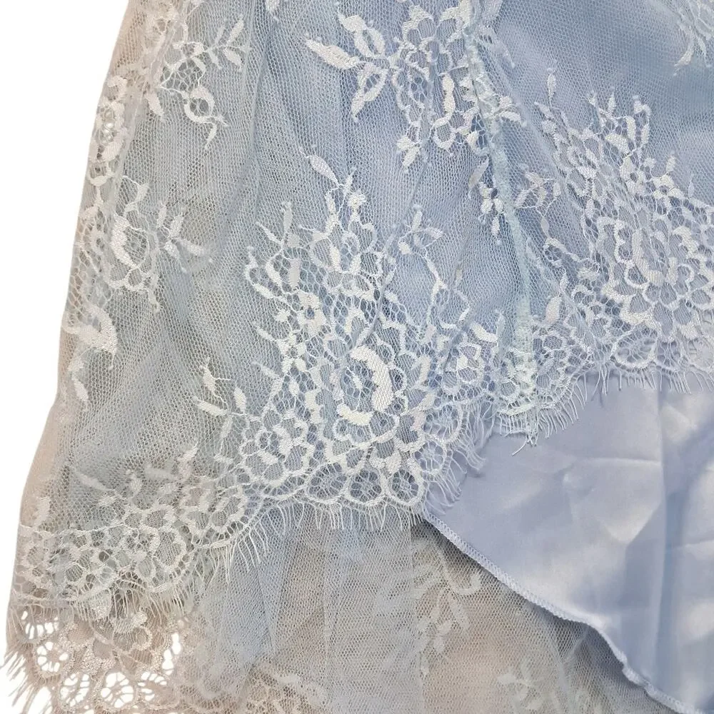 TRISH SCULLY Girls Blue Lace Party Dress Size 10 NWT Floral Special Occasion